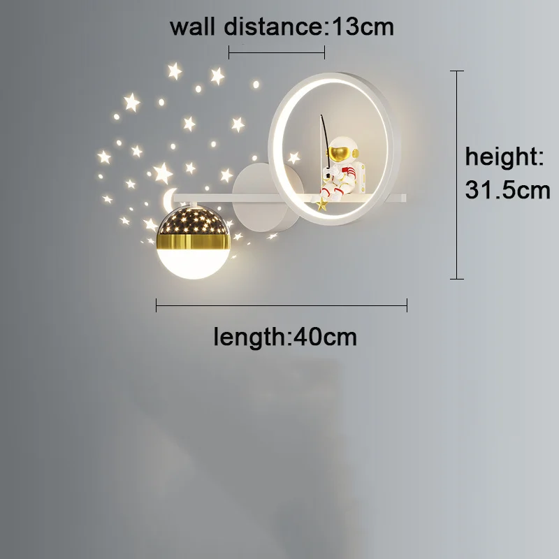 Modern Children Wall Light Indoor Bedside For Bedroom Home Decorations LED Fixture Star Dimming Three Color Living Room