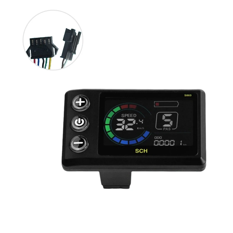 

S869 Electric Bicycle LCD Display 24V-72V Electric Scooter LCD Color Screen Meter For Mountain Bike LCD Meter SM5+2PIN