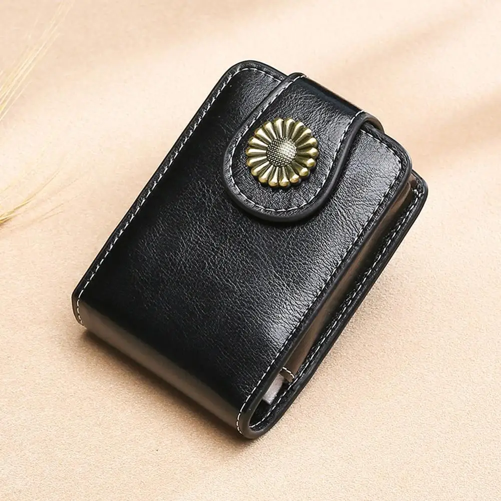 Mini estuche de cuero para lápiz labial de maquillaje con espejo, nueva moda, estuche de almacenamiento de lápiz labial de cuero de vaca para mujer, estuche organizador de lápiz labial de viaje