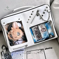 Y2K Women Ita Shoulder Bag Girls Transparent Bag DIY Display Crossbody Fashion Handbag Backpack Students Bookbag Travel Knapsack