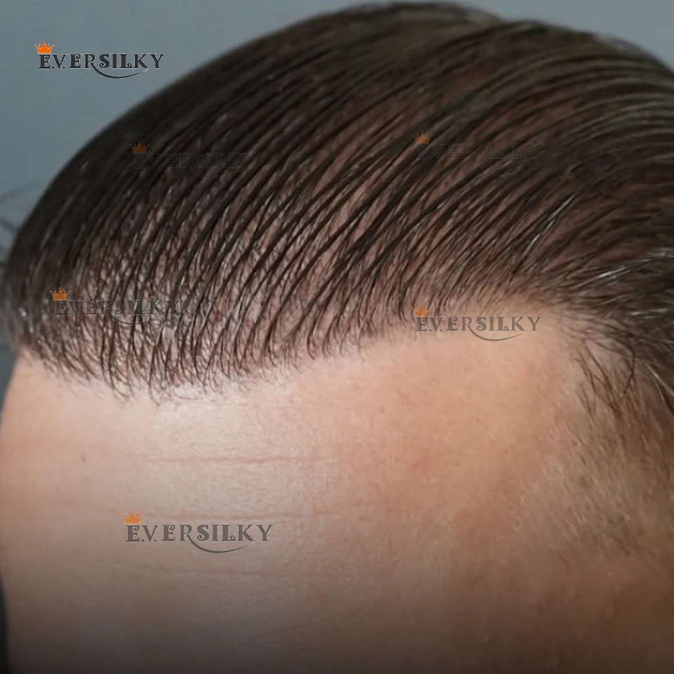 80% كثافة أشقر فاتح أسود طبيعي 0.02 مللي متر Vloop جلد رقيق للغاية خط شعر غير مرئي رمادي 1B50 550 #   1B40 #   قطع شعر مستعار للرجال