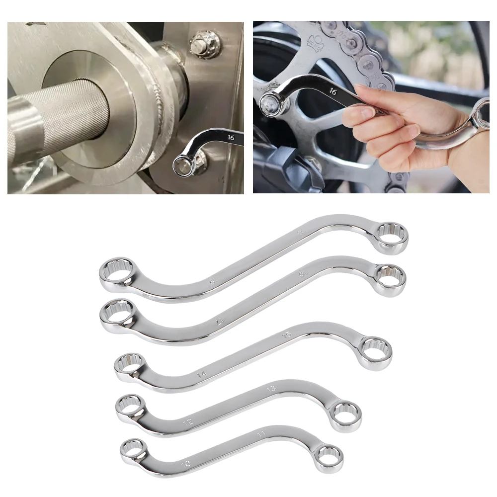 

5/10 шт. мотоциклетный ключ CRV, набор гаечных ключей, 12-точечная головка, двусторонний адаптер 10-19 мм, инструменты для снятия велосипеда, гаражные инструменты