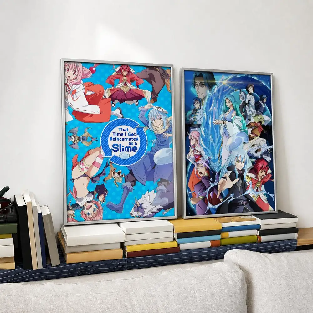 That Time I Got Reincarnated as a Slime Poster Self‑Adhesive Waterproof PP Poster Coffee Bar Wall Art Sticker Room Home Decor