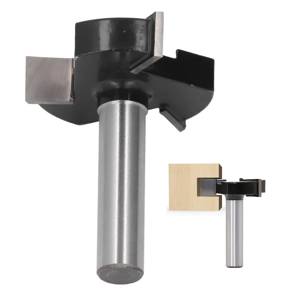 3 Teeth Surfacing Router Bit 12mm Shank T Shaped Design Wood Milling Cutter 12.7mm Cutting Length 49mm Cutting Diameter