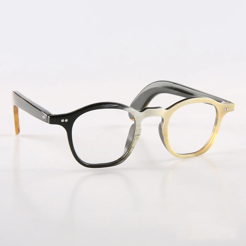 Eyeglass Frames Unique Square Vintage Retro Optical Lenses Eyeglasses Handmade Natural Horn Prescription Man Glasses Frames
