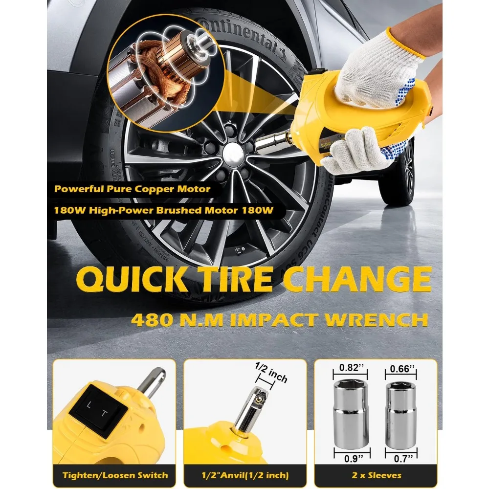 مقبس سيارة كهربائي، 5 طن 12 فولت شاشة ديجيتال مقبس كهربائي للسيارة مع مفتاح ربط تأثير إلكتروني، مضخة نفخ الإطارات وإضاءة LED