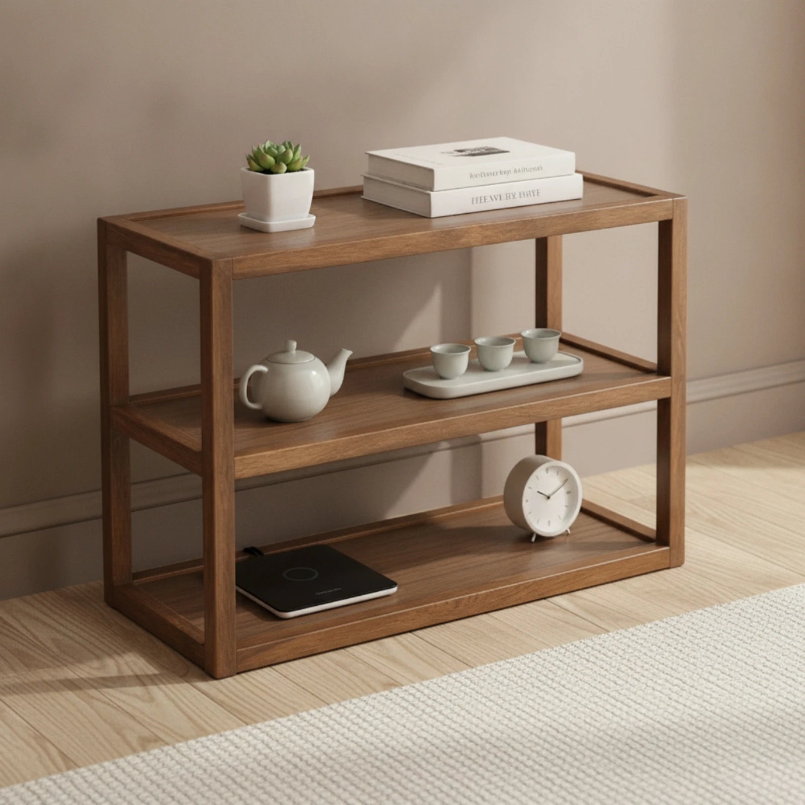 Desktop Shelf Minimalist 3-Tier Wooden Shelf Tabletop Bookcase Sturdy Desk Bookshelf Sturdy for Professionals, Office, Study