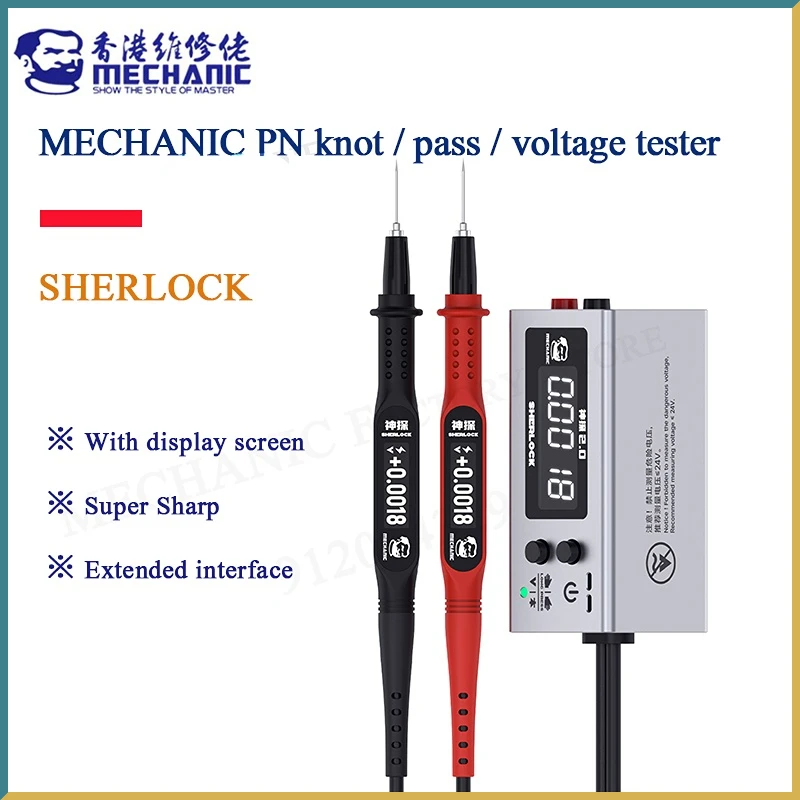 

Mechanic Sherlock PN knot /voltage tester Ammeter Pen with display screen Replaceable probe find fault point for phone repair