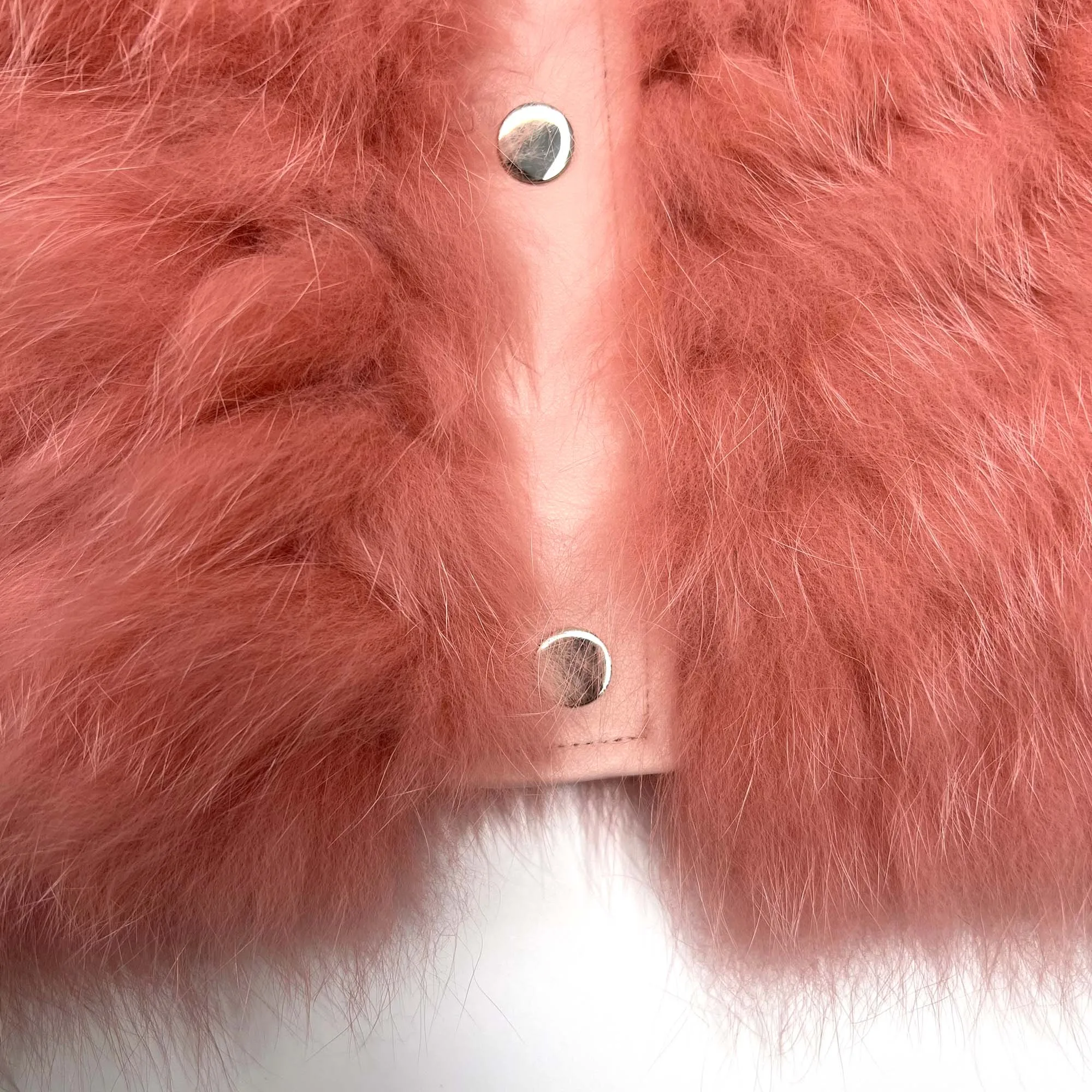 Fashion Dip Dye Women Long Sleeve Length Fade Color Knitted Real Fox Fur Coat Women