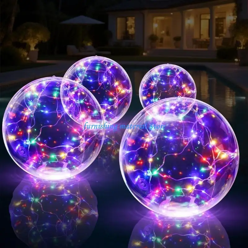 Y5GD Pool Light with Solar Charging, Inflatable LED Floating Ball for Garden, Patio and Evening Outdoor Decor