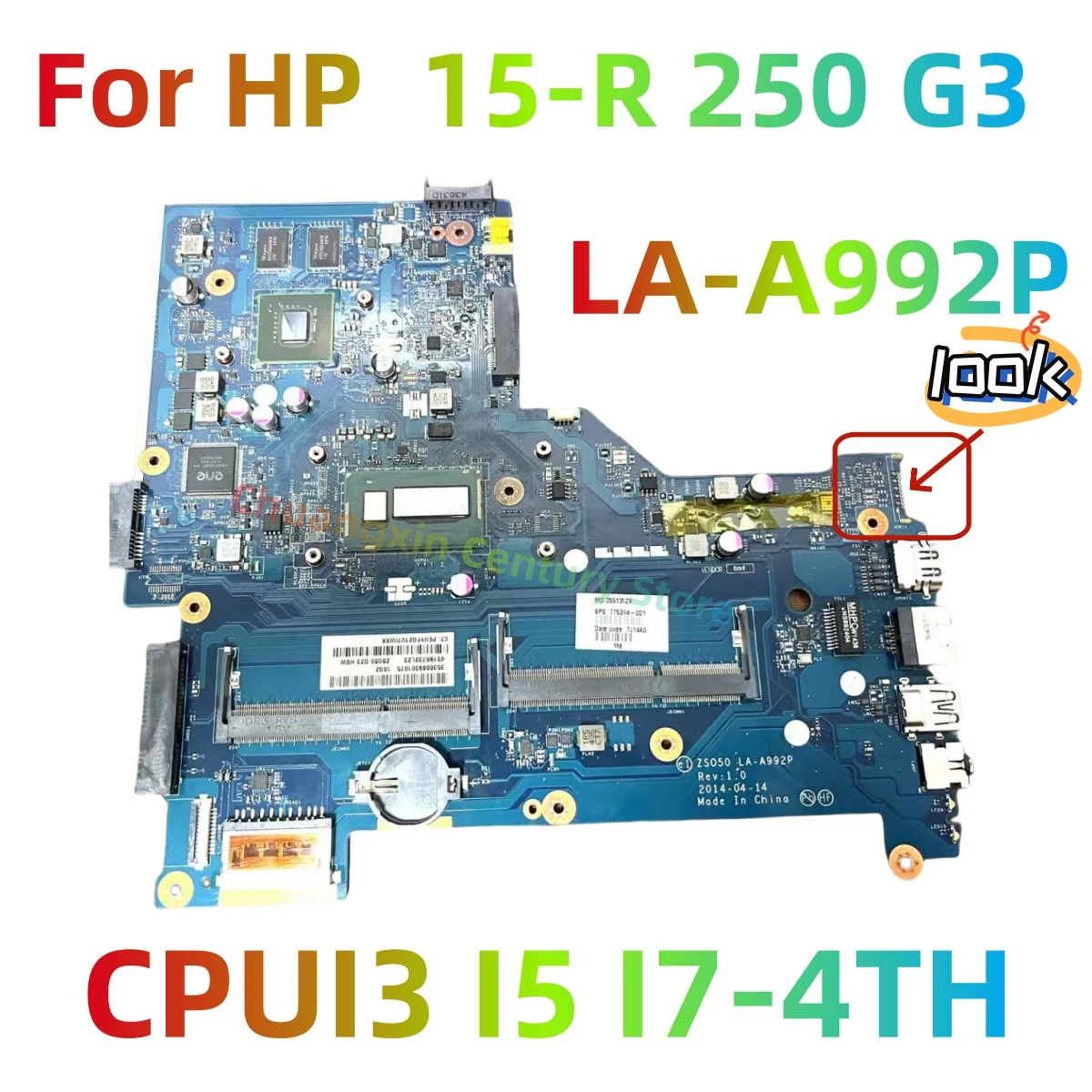 

Материнская плата LA-A992P подходит для ноутбука HP Pavilion 15-R 250 G3 с процессором I3 I5 I7-4TH Gen + графический процессор, 100% протестировано, полностью работает