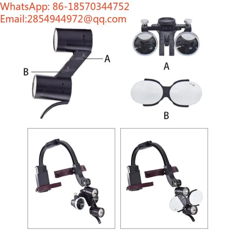 Head Mounted Dental Magnifying Glass Shadowless Light, Ultra Lightweight Adjustable Dental Headlight
