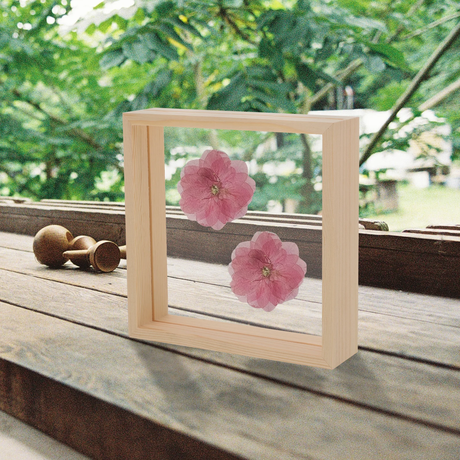 

Square Photo Frame 7 Inch Wood Dried Flower Specimen Display Butterfly Picture DIY Home Decor Desktop St Floating Frame