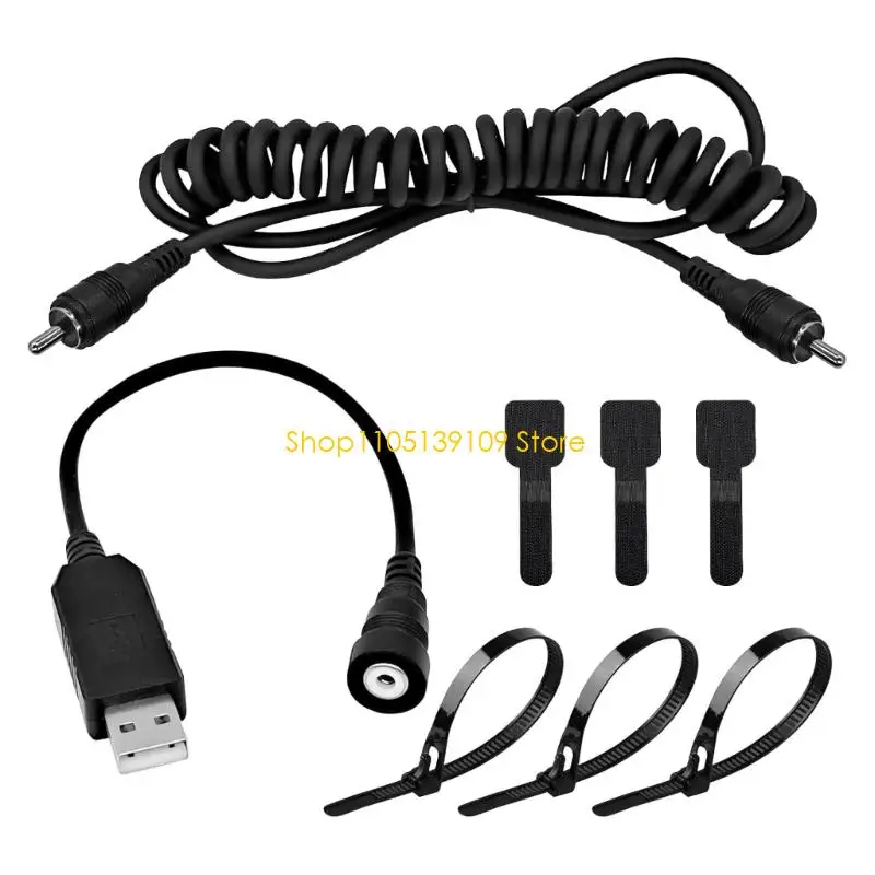 

P5ED Надежный кабель для каски с подогревом и USB-портом 12 В, длина 28 см, для экстремально холодных условий