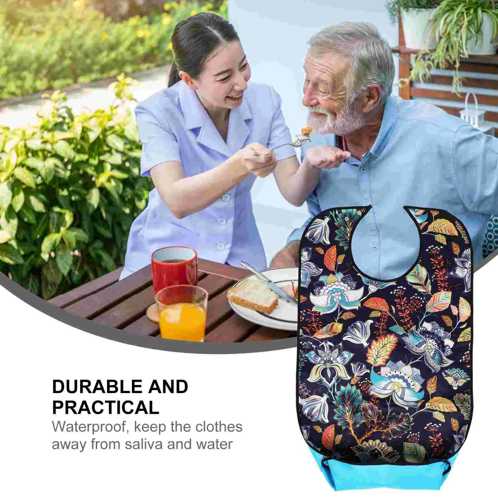 Adult Ladies Bib Seniors Bibs Printable Waterproof Eating Apron Mealtime Tpu Elder Dreses