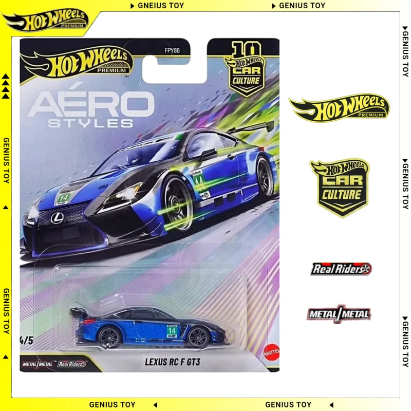 Hot Wheels Premium 2026 Car Culture Aero Styles LEXUS RC F GT3 1:64, Modelo de Auto de Aleación Fundida a Presión, Regalo Coleccionable para Fanáticos de Autos