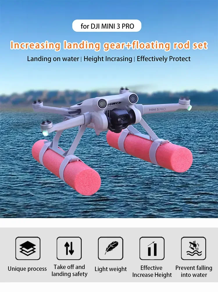 Landing Skid Float Kit Expansion For DJI Mini 3/Mini 3/4 PRO Drone Water Landing Gear On Water Training Gear Accessories