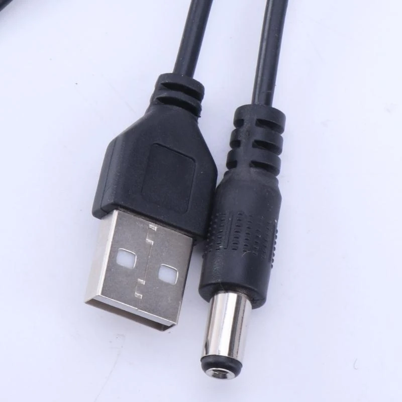2.6ft USB 2.0 Male A to 5.5mm x 2.1mm Plug Power Cord Socket Cable