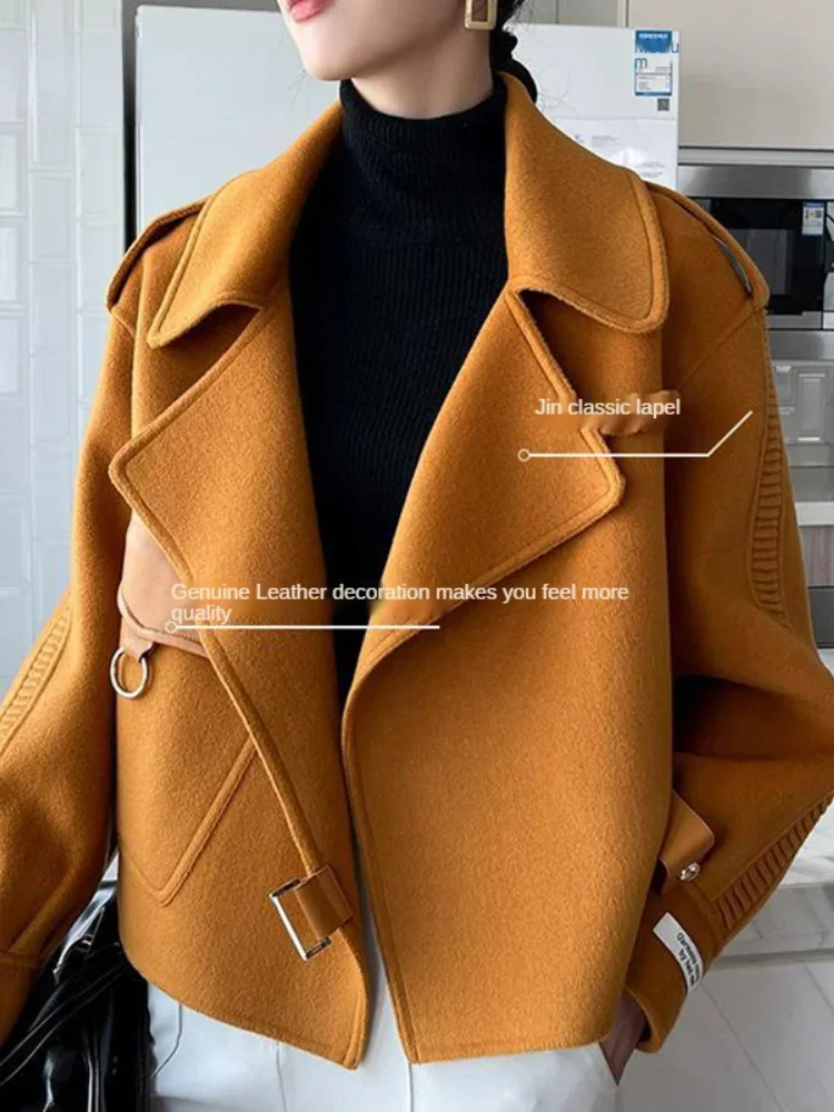 Women Jacket High Street Turn-down Collar Loose Autumn and Winter Coats for Women Fashion Wool New Warm Women\'s Winter Coat 2024