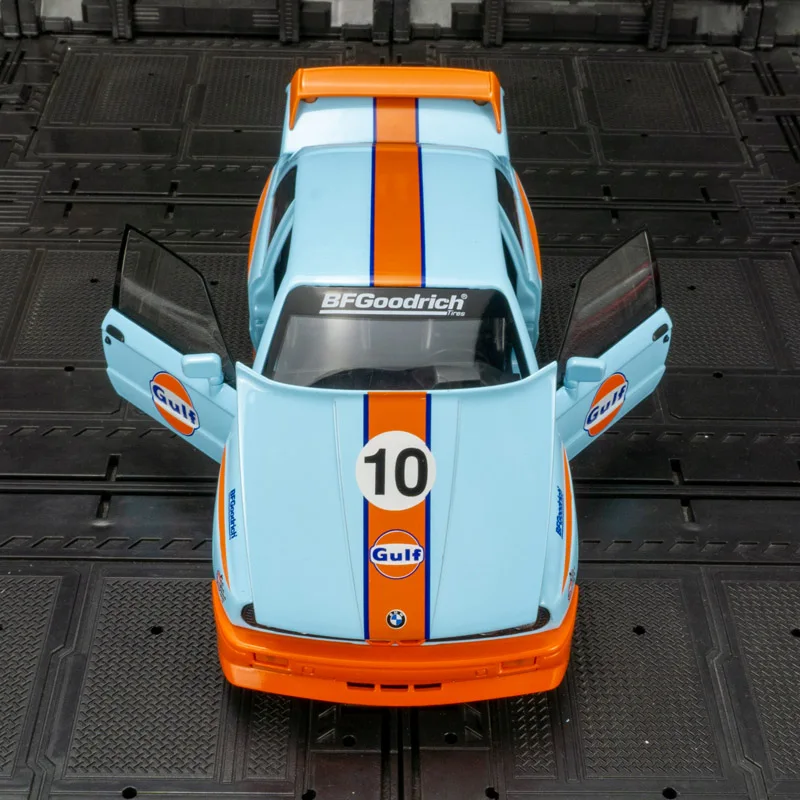 1:24 BMW M3 E30 1988 Graffiti modelo de coche de aleación modificado, puertas y cubierta de motor, maletero puede abrir juguetes para niños