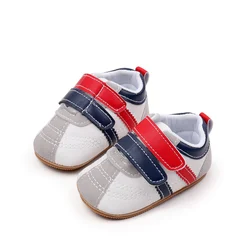 Baby Boys Girls 2024 New Walking Shoes Solid Color Splicing Casual Shoes Soft Bottom Non-slip Walking Shoes