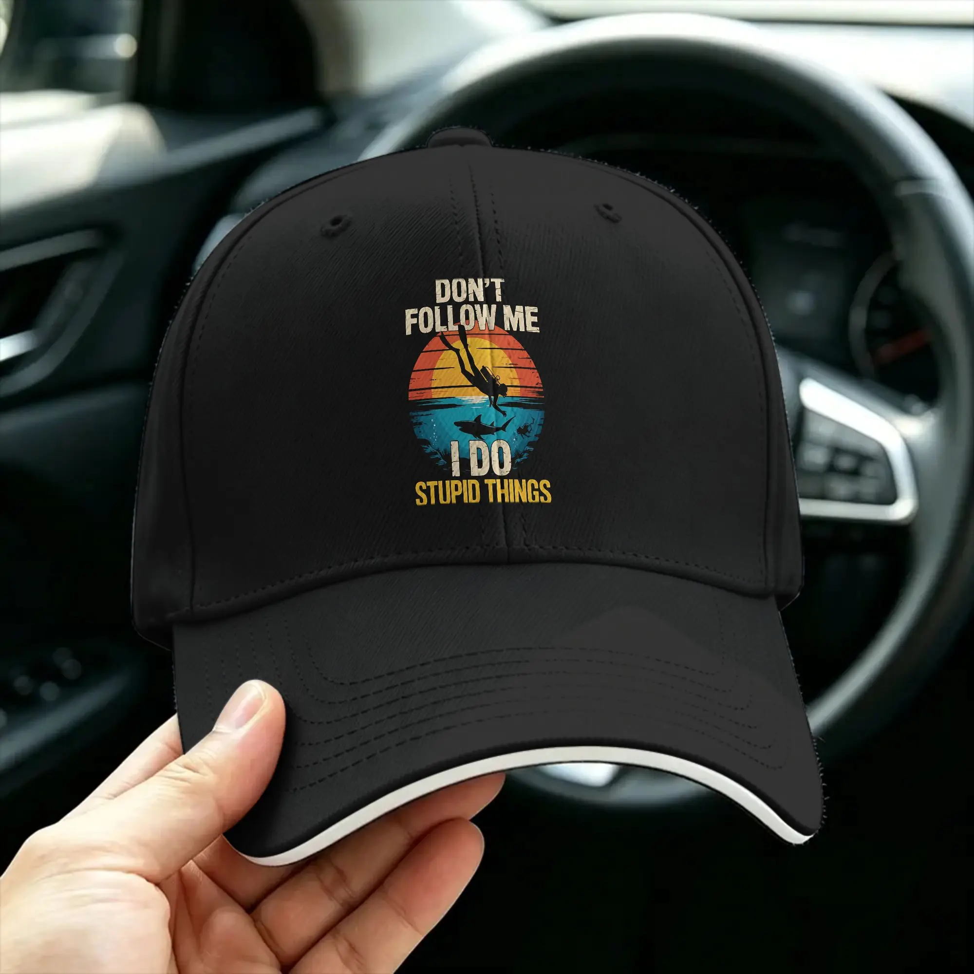 Don't Follow Me I Do Stupid Things Scuba Diving Diver Sun Baseball Cap Summer Couple Women Outdoor Sport Baseball Caps