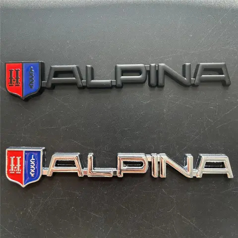 3D Metal Chrome Black Logo ALPINA Rear Trunk Fender Emblem Sticker Car Badge Decaks Auto Styling Accessories
