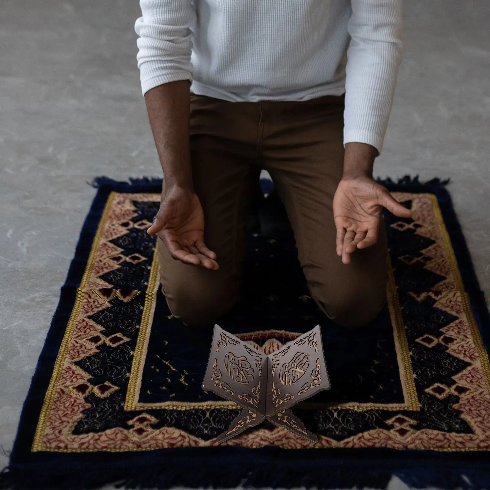 Prayer Book Holder Stand Wooden Quran Folding Stand Islam Eid Books Shelf Holy Book Stand For Islamic Books Display Bible Home