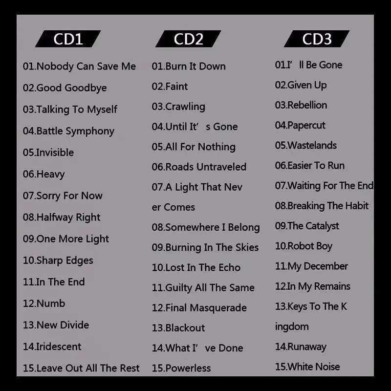 유럽 ​​미국 록 밴드 3CD Collector's Edition 클래식 록 팝 향수 노래