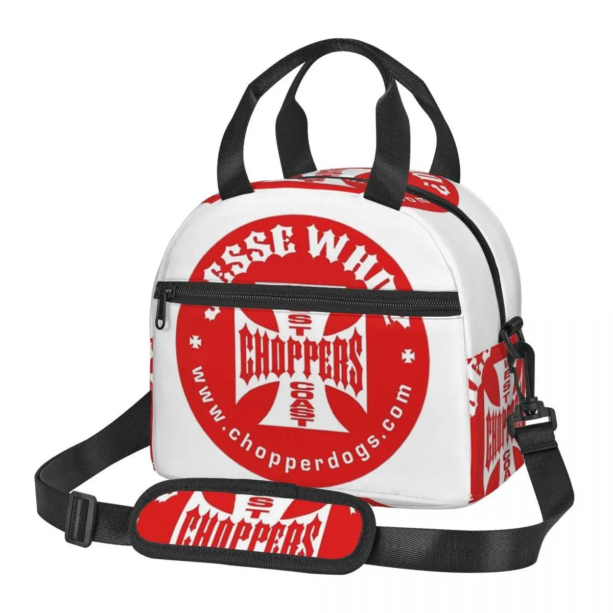 Personalized West Coast Iron Cross Choppers Lunch Bags Bento Box Portable Lunch Tote Picnic Bags Cooler Bag for Woman Student