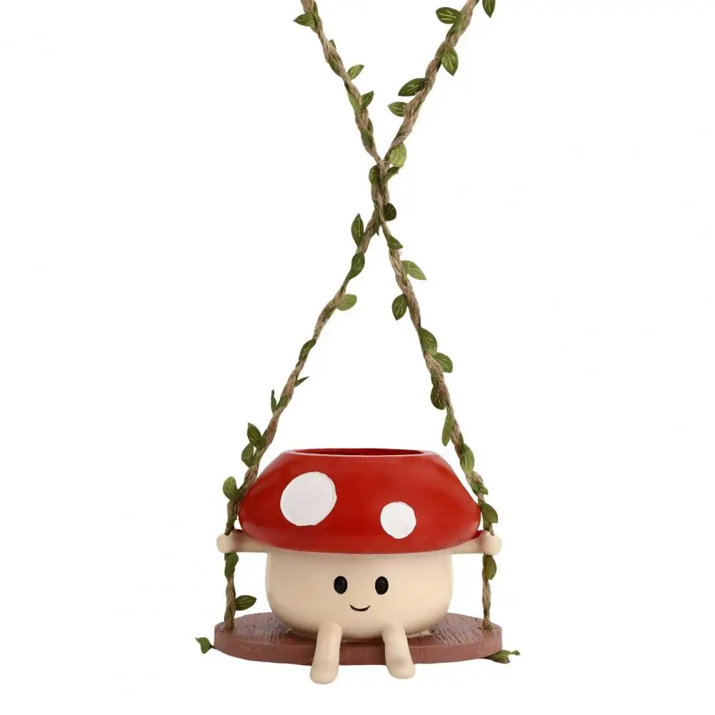 

Hanging Garden Decoration Cute Cartoon Mushroom Hanging Planter Pot for Indoor Outdoor Decor Decorative Swing Flowerpot for Home