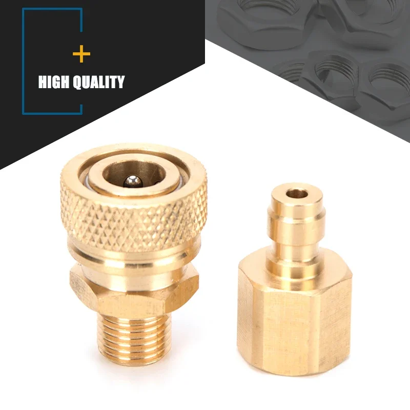 Copper Air Refill M10 Socket Quick Connect Fittings Couplings Connectors NPT Quick Disconnect Coupler Fitting 1/8BSPP Air Pumps