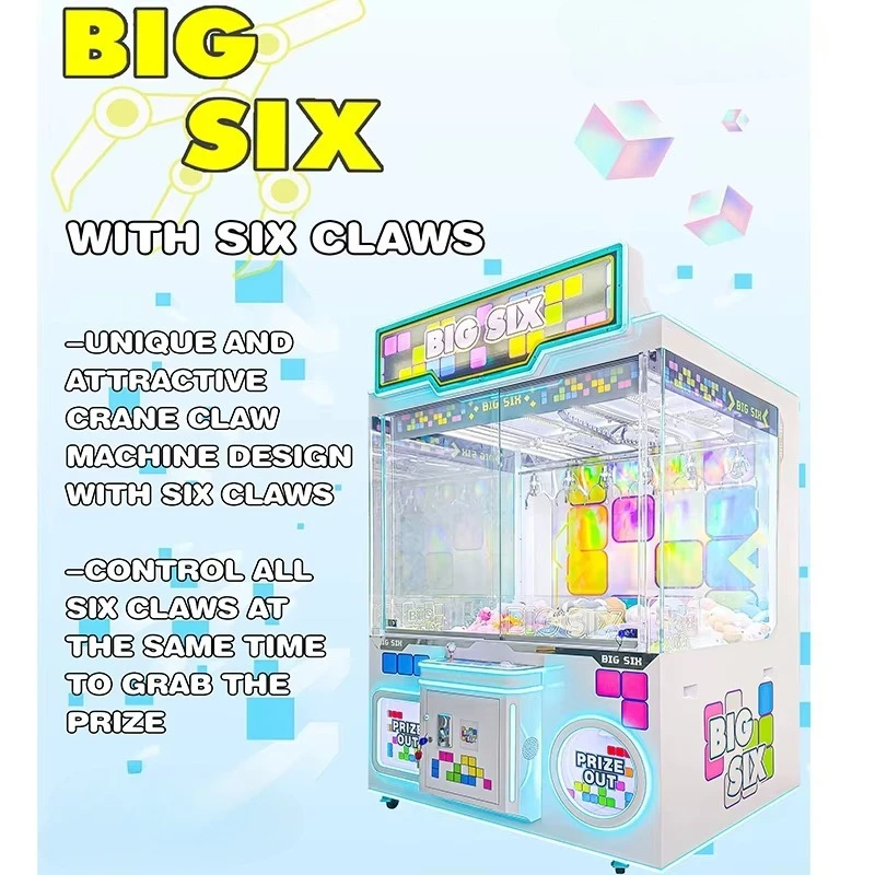 Customize the Appearance Factory Direct Supply Commercial Plush Dolls Six Claw Crane Machine Coin Operated Arcade Game Machine