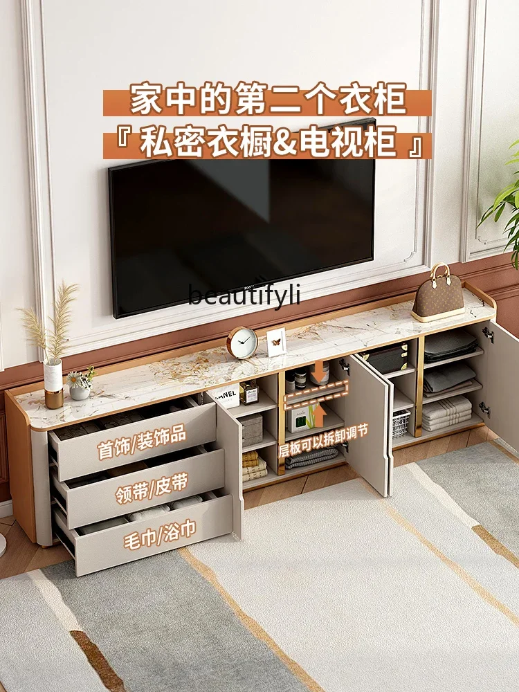 C Orange TV Stand Height-Increasing Stainless Steel TV Cabinet Storage Cabinet Height 60 Cm2 M Long