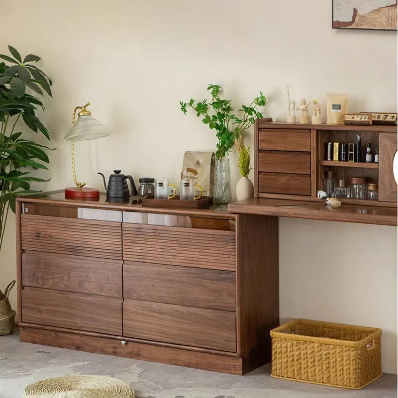 Customizable North American all-solid wood chest desk integrated multi-functional storage