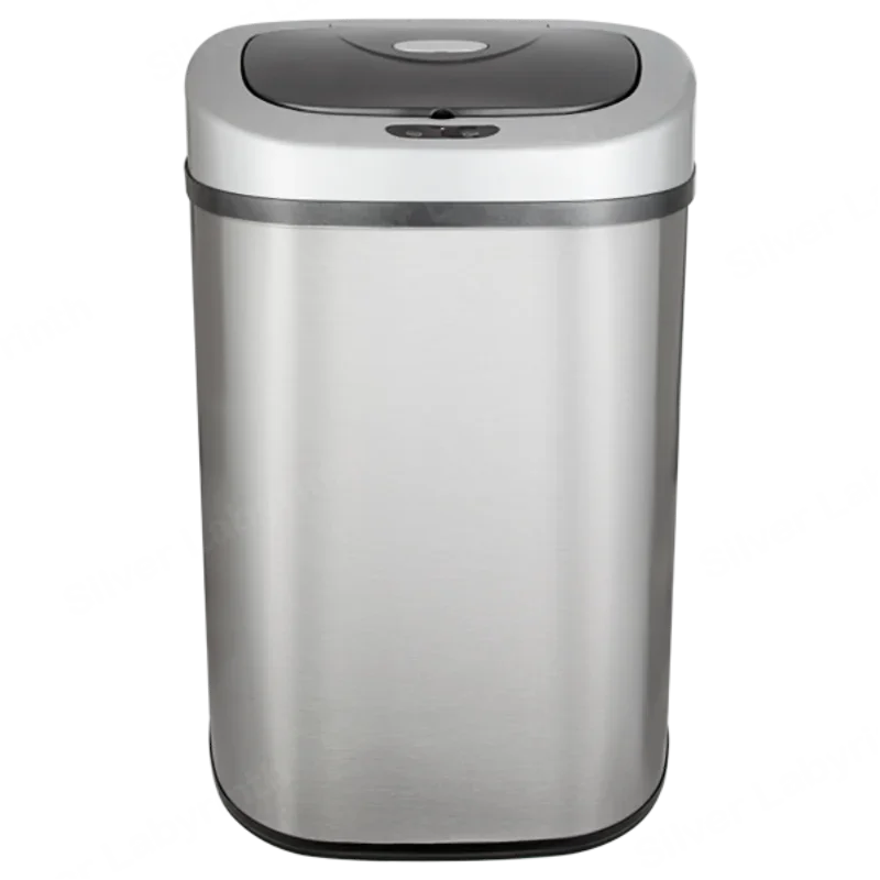 80L Big Stainless Steel Trash Can Smart Trash Can Dustbin Auto Rubbish Bins For Kitchen Hotel Smart Waste Bins