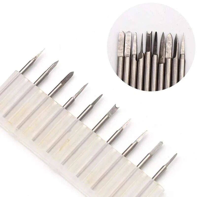 

Carving Knife Olive Core Carving Electric Tooth Machine White Steel Milling Cutter Set 2.35 Handle Micro Carving Blade Head