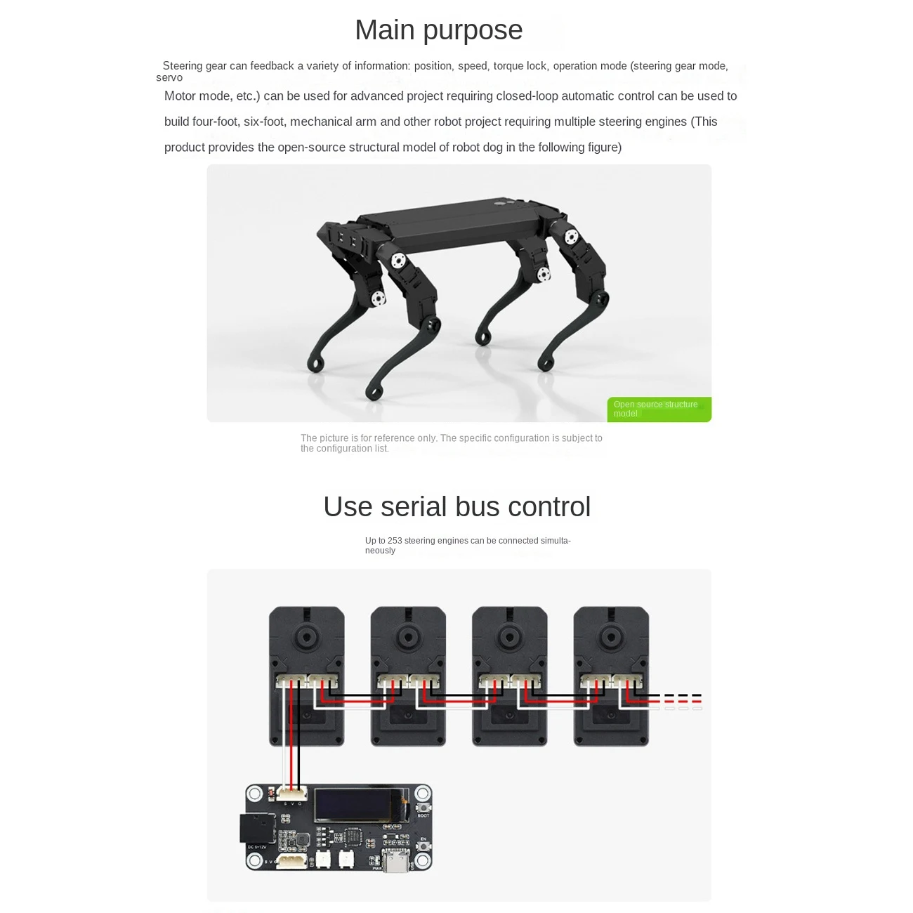 Codificador magnético programável de alta precisão Waveshare, serial bus servo, feedback bidirecional, ST3215, alto torque, 30kg, 12V