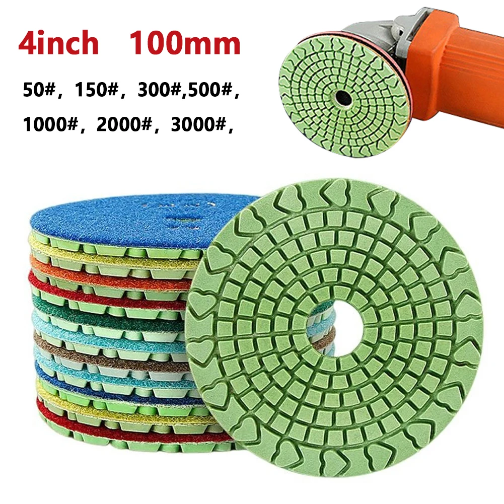 1PC 4 Inch 100mm Wet Diamond Polishing Pads Tool For Granite Marble Concrete For Granite Marble Concrete Stone Sanding Discs