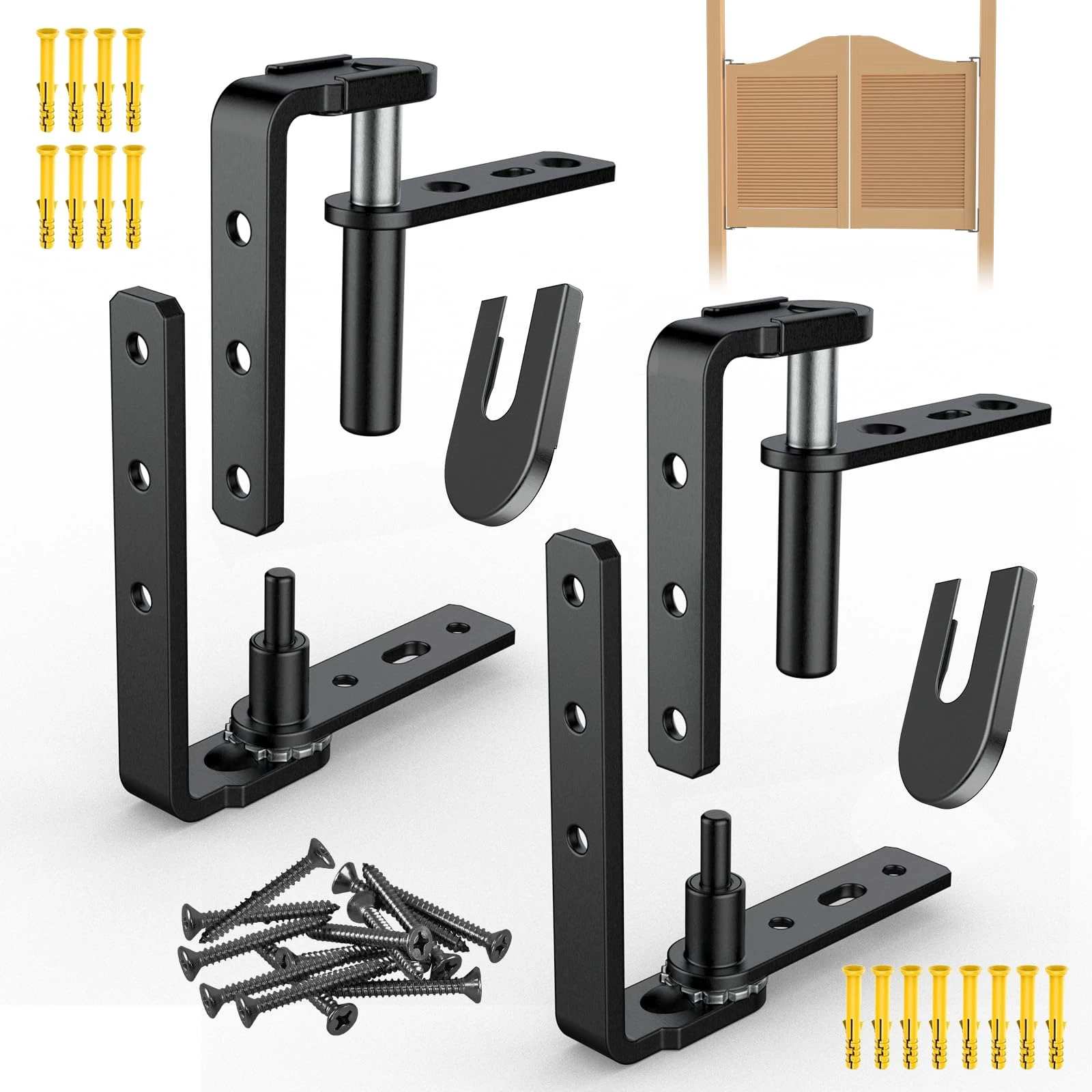 2-Piece free two-way door hinge automatic rebound half waist door denim door hinge 304 small Cafe Door Hinges