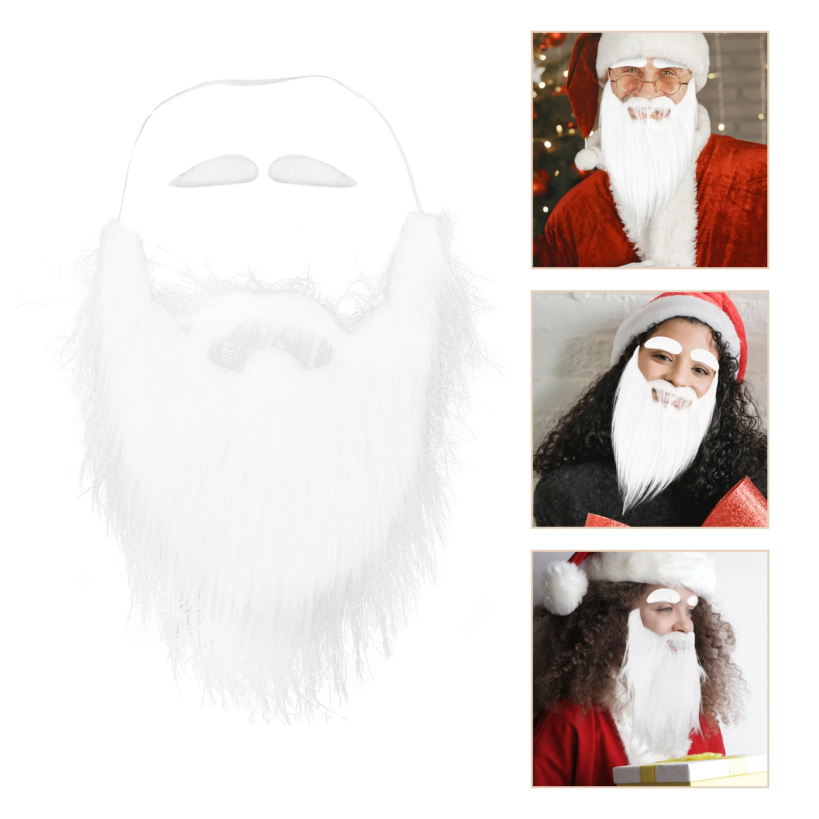 Christmas Beard Eyebrows False Props Cosplay Fake Decors Costume Xmas DIY Decoration Curls