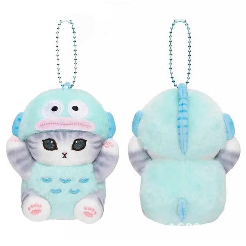 Kawaii Mofusand Cross-Dressing Hello Kitty & Kuromi pluche sleutelhanger - 10-12 cm anime pluche pop, Sanrio rugzak hanger