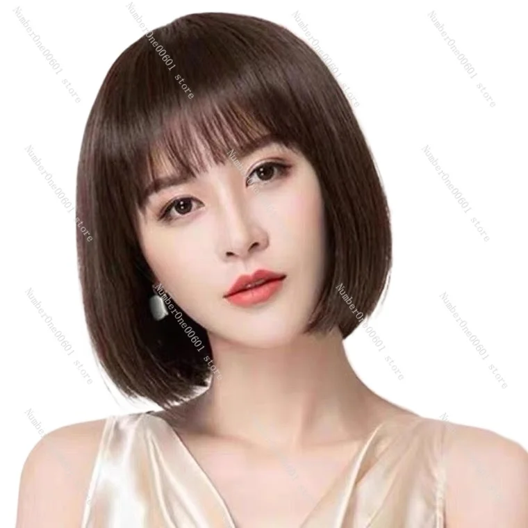 

Парик для женщин с короткими волосами, прическа Боб, известное в Интернете круглое лицо, полное покрытие головы, пушистое и реалистичное новое покрытие для парика