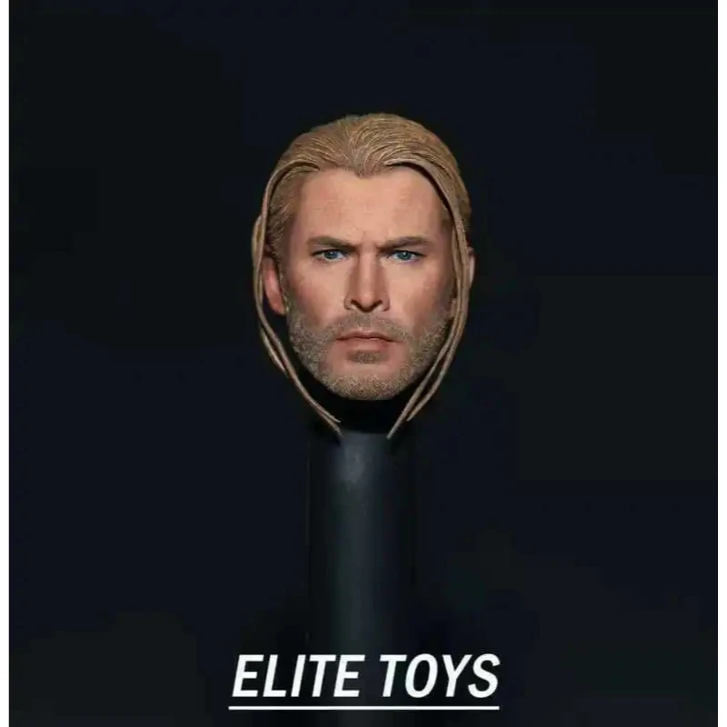 ELITE TOYS 1/6 Scale Chris Hemsworth Braid Hair Head Sculpt Carving Model Fit 12'' Male Soldier Action Figure Body Dolls Fans