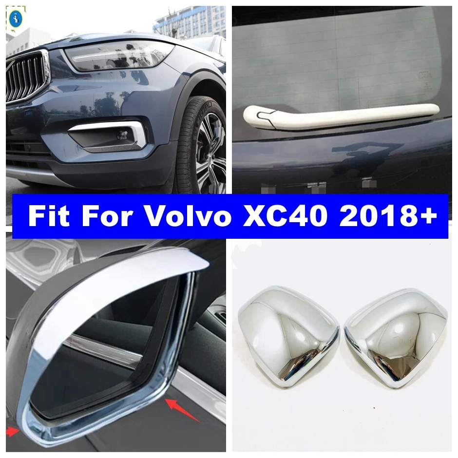 

Auto Exterior Rearview Mirror / Fog Lights Lamps / Window Wiper Cover Trim For Volvo XC40 2018 - 2024 Shiny Style Accessories