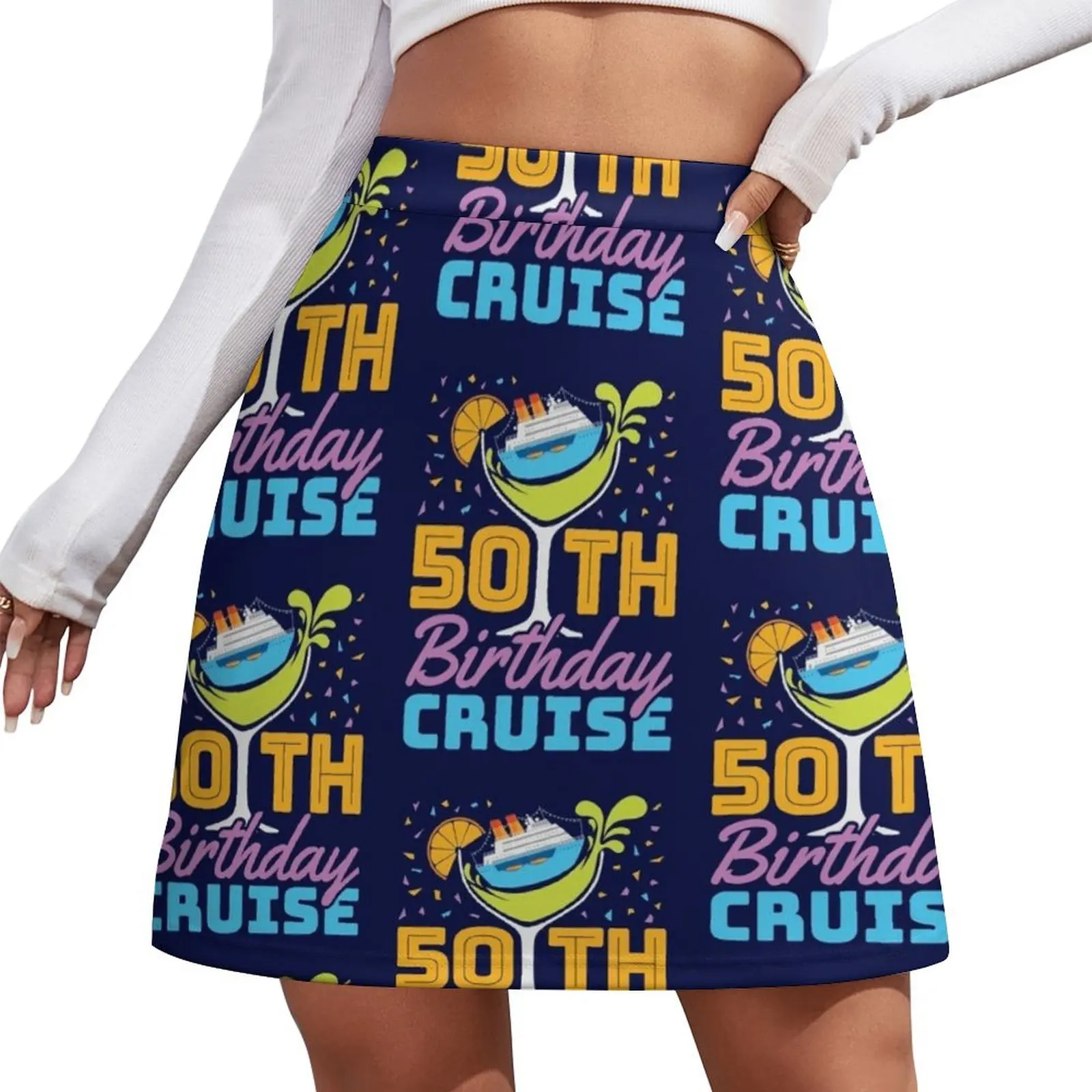 

50th Birthday Cruise Mini Skirt mini skirt for women skorts for women korean style clothing