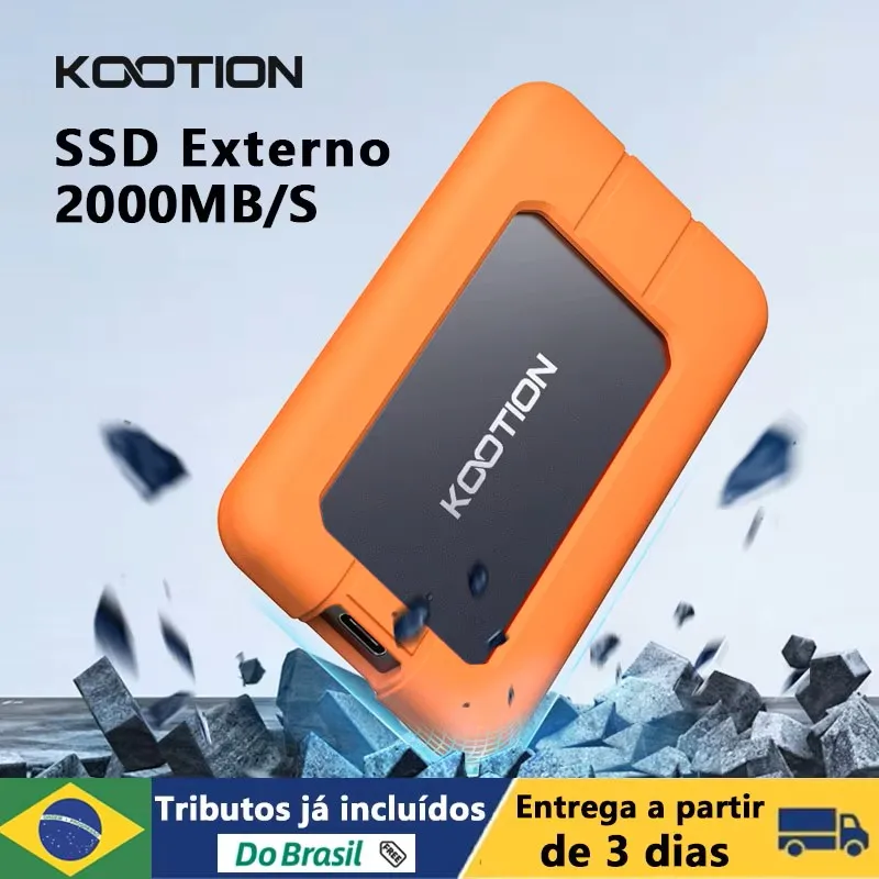 KOOTION X1Max 2TB Disco Rígido SSD Externo HD Externo USB 3.2 GEN 2 SSD Portátil 512GB 1TB Mini PSSD para Laptops Desktop PS4 PS5