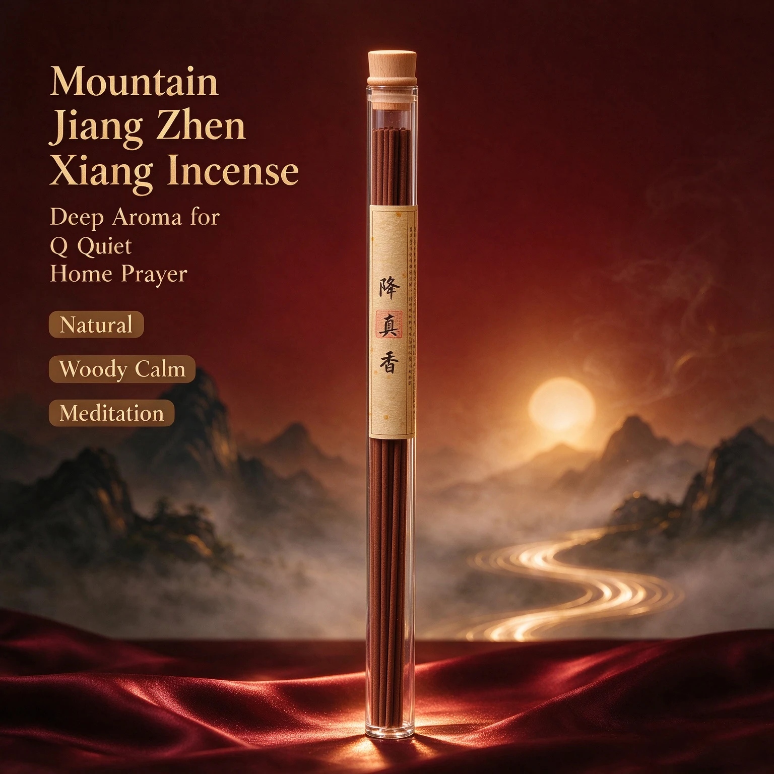 Jiang Zhen Xiang Incense Sticks Handmade Deep Woody Scent Slow Burn Natural Incense for Home Prayer Room Fragrance Decor