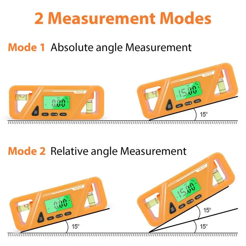 Digital Spirit Level & Protractor Neodymium Magnets Bright LCD Display Horizontal & Vertical Bubble Level for Industry