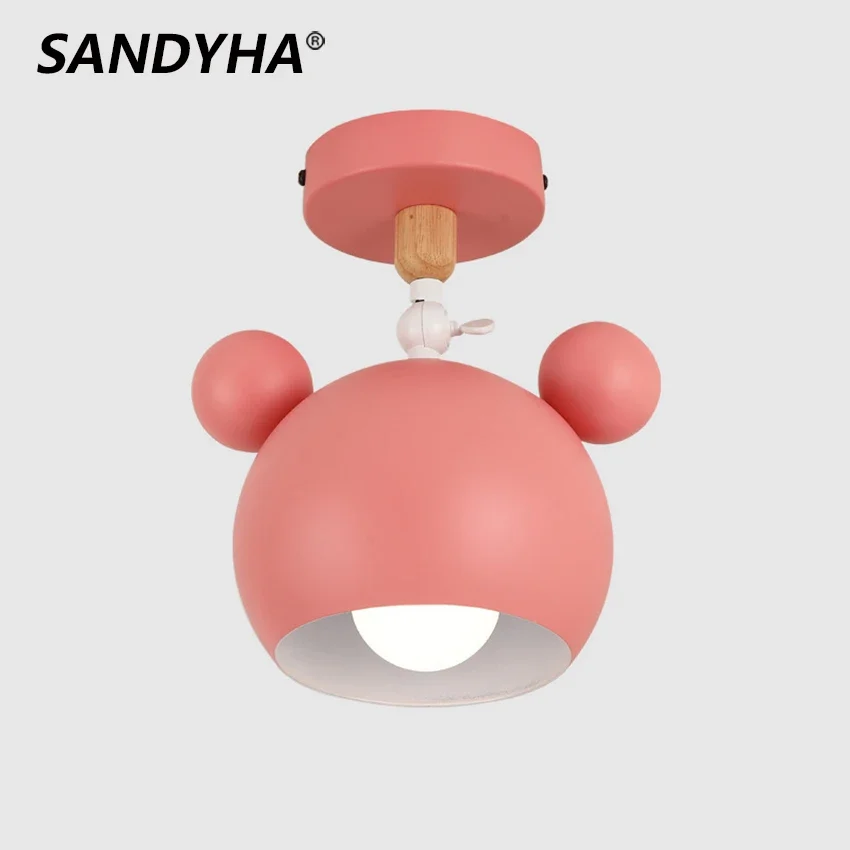 

SANDYHA игривая светодиодная люстра Macaron Panda, милое внутреннее освещение для детской комнаты, спальни, мультяшный дизайн, очаровательный декор в стиле лофт